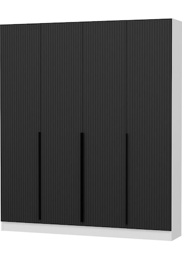 Minar Kale 210 Cm 4 Kapaklı 2b Raf Portmanto Byz Mbr Çizgili Ant