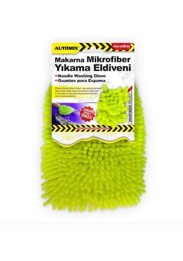 Automix Makarna Mikrofiber Yıkama Eldiveni Yeşil