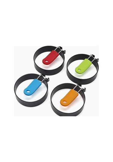 Honmex 4'lü Demir Pişirme Kalıbı, Anti Yapışkan Kaplama İle Yumurta-pancake-sandviç Şekillendirici Çok Renkli