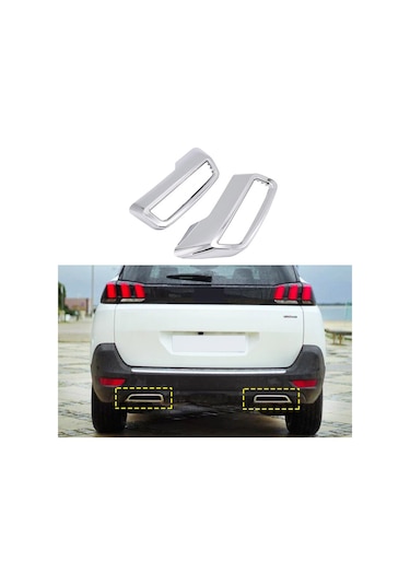 Peugeot 3008 Egzoz Çerçevesi Kromu Komple Nikelajı 2016 Sonrası