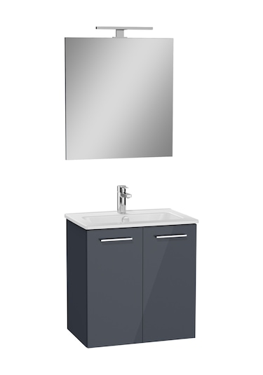VitrA Ardea 69561 Banyo Dolabı Seti Kapaklı 60 CM Parlak Antrasit