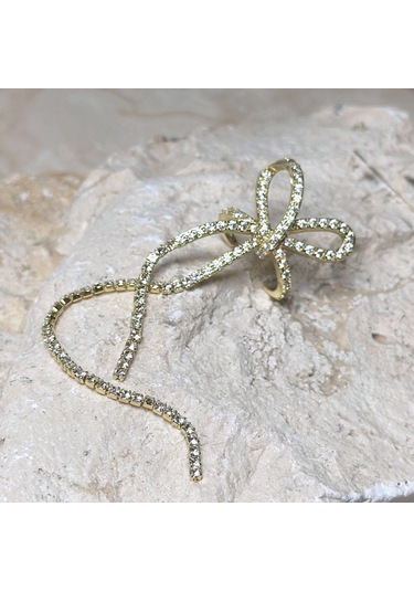 Fiyonk Taşlı Gold Earcuff Gold