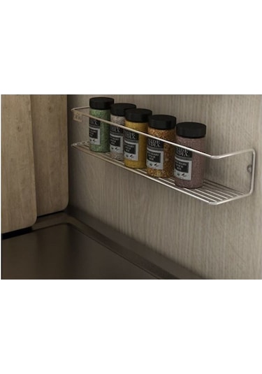 Çok Amaçlı Tek Katlı Raf Baharatlık Krom Çok Renkli