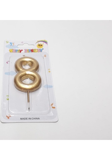 8 Gold Rakam Mum Altın