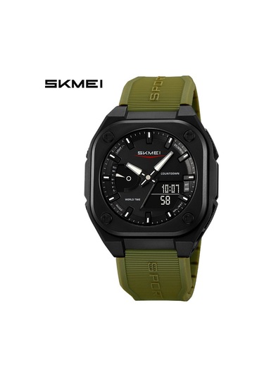 Skmei 612662 Spor Çok Fonksiyonlu Elektronik Saat Ordu Yeşili