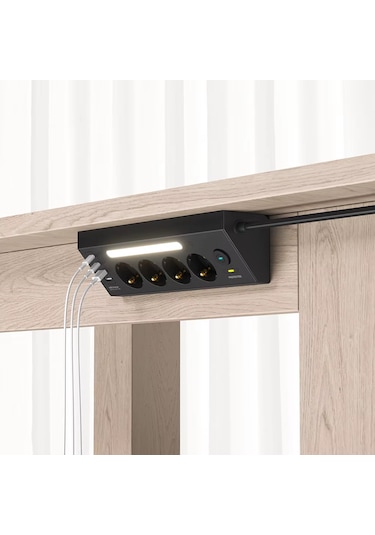 Çoklu Gece Lambalı Priz Yüksek Gerilim Korumalı 4'lü Priz 2xusb 2xtype-c Çıkışlı Grup Priz Çoğaltıcı 0