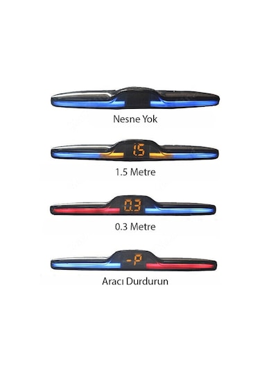 Techmaster Ps01 Renk Değiştiren Ekranlı Araç Park Sensörü Sesli Siyah 22 MM