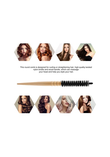 Yifomall Saç Şekillendirme Taranması İçin Ahşap Ve Naylon Kıllı Büyük Boy Yuvarlak Tarak