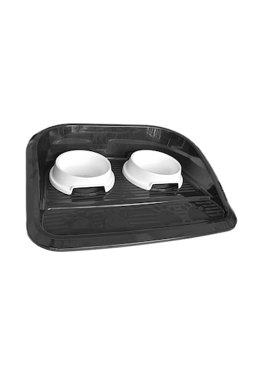 Markapet Servis Tepsili Plastik İkili Kedi Köpek Mama Su Kabı 35 x 46 CM