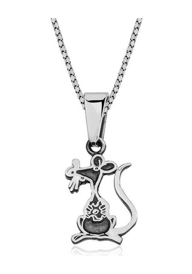 925 Ayar Gümüş Fare Unisex Gümüş Kolye