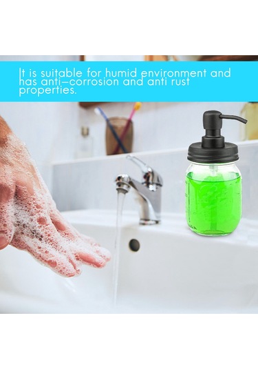 Xurunkeji Sabunluk Kapakları, Mason Kavanozları Veya Diğer Kendin Yap Losyon Sabunlukları İçin Paslanmaz Pompa Ve Kapak Değiştirme, 3'lü Paket Siyah