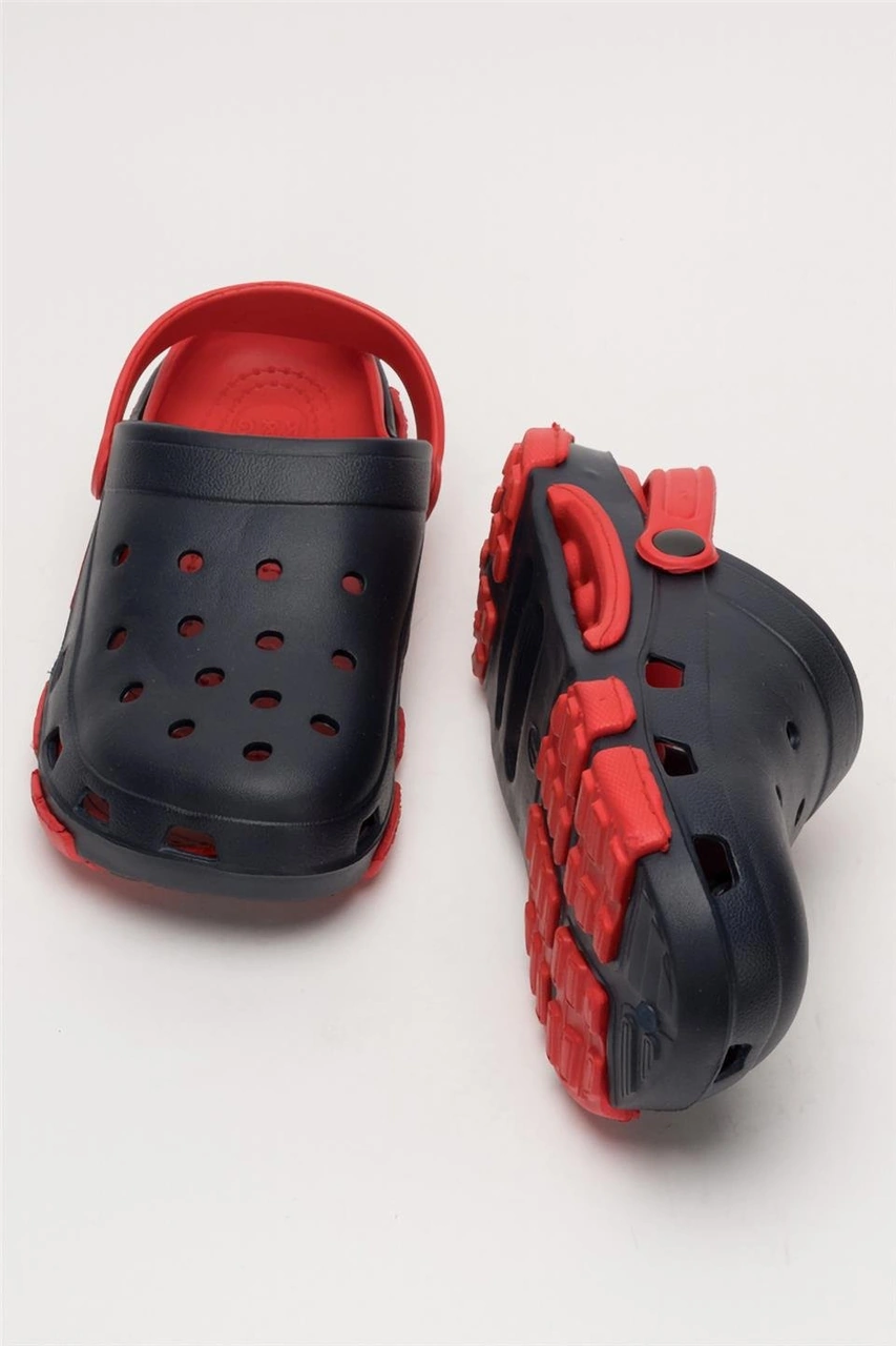 Unisex Çift Tabanlı Ortopedik Hemşire Doktor Aşçı Laboratuvar Deniz Havuz Terliği Sandalet Lacivert - Kırmızı Lacivert - Kırmızı