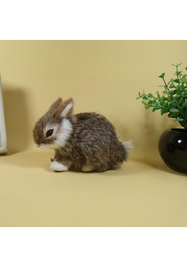 Suntek Simülasyon Relastik Tavşan Ev Dekorasyonu- 13x7x10cm