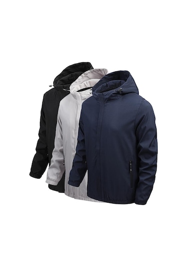 Erkek Su Geçirmez Yumuşak Kabuk Ceket Taktik Hoodie Kış Sıcak Askeri Mont Koyu Mavi