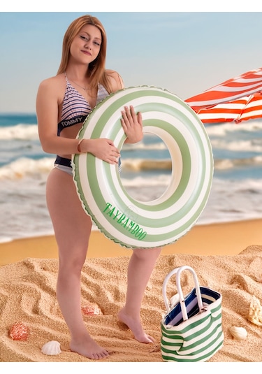 Fuuny Yüzme Simidi 76cm Çizgili Yeşil