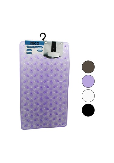 Dikdörtgen - Lüx Pvc Petek Desen - Şeffaf-buzlu 98pcs Vantuz Kaydırmaz Banyo - Küvet Paspas 37x68cm 5131 Düz Diğer