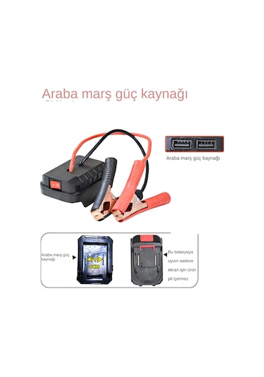 Geeksen Kış Uyumlu Araba Acil Başlatma Gücü, Çift Usb Çok Fonksiyonlu Taşınabilir Li-poly Batarya, Siyah
