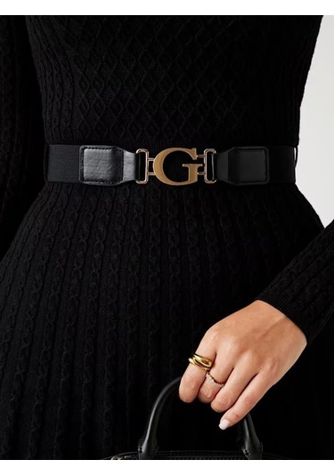 Guess Cable Kadın Siyah Elbise W5bk68z2yj2-jblk Siyah