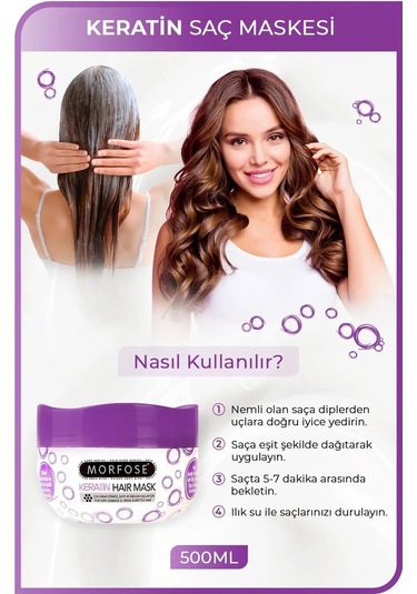 Keratin Saç Maskesi 500 Ml - Yıpranmış Saçlar İçin - Mrfs