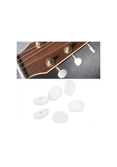 Symbee Akustik Elektro Gitar Tuner Butonları - 6 Adet Akrilik Oval Kırmızı Taş Desenli, Sağlam, Kolay Kurulum Borular Ve Vida Dahil Diğer