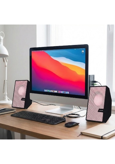 River World Usb Hoparlör 3,5 Mm + Usb 2.0 Rengi Pembe
