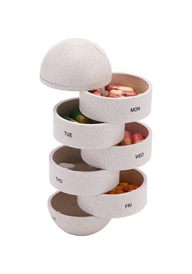 Springsun Haftalık Sağlam Kapaklı İlaç Kutusu, Taşınabilir 7 Günlük Bölmeli Organizer, İlaç-jewelry-şeker Saklama Kutusu Beyaz