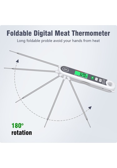 Habotest Anında Okunabilen Dijital Et Lcd Gıda Termometresi Beyaz