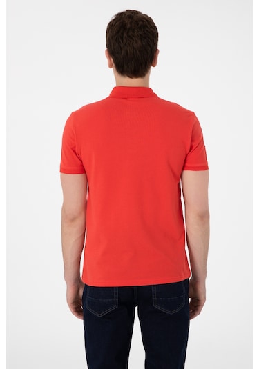 U.S. Polo Assn. Erkek Slim Fit Polo Yaka Kırmızı Basic Tişört 50305929-VR213