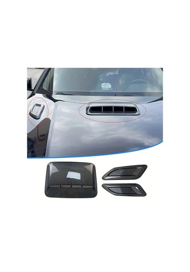 Dashanshop 3 Adet Siyah Abs Karbon Fiber Kaput Venti Motor Soğutma Ve Şık Görünüm