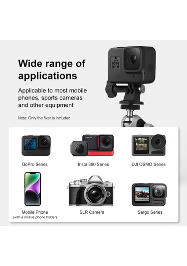 Leezsing Evrensel Araç İçi Emme Bağlantılı Çift Küreli 360 Dönebilen Telefon Ve Kamera Tutucu - İphone, Gopro, Dslr Uyumlu