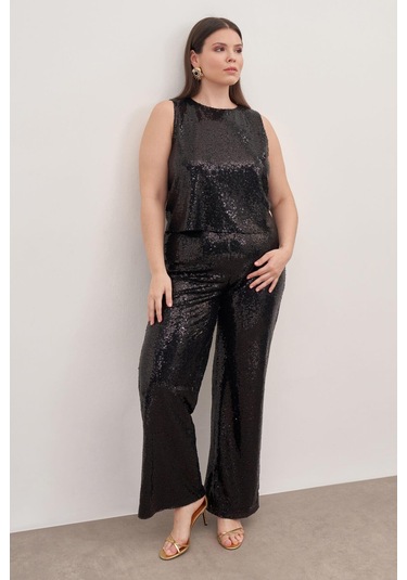 Astarlı Payetli Top-3348 Siyah