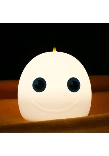 Springsun Yumuşak Dokulu Bebek Gece Lambası - 7 Renkli Dokunmatik Kontrollü Şarj Edilebilir Yunus Şeklinde Led Işık Çok Renkli