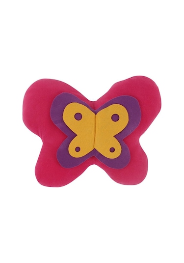 Kelebek Yastık Pembe Polar 40 Cm