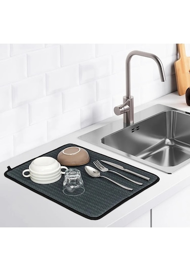 Bulaşık Kurutma Matı Bulaşık Matı - Siyah