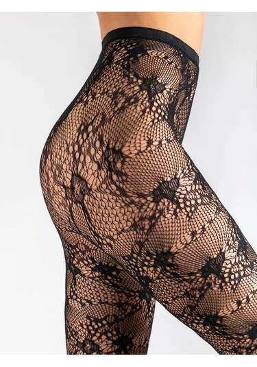 Calzeamo Y2k Desenli Dantel File Çoraplar 451010981 Siyah