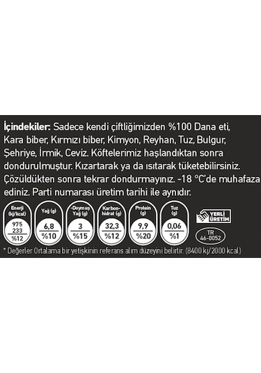 Akalp Çiftliği Maraş İçli Köfte 6 Adet