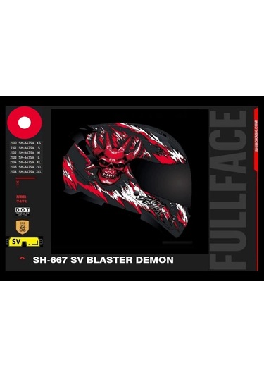 Shiro Fullface Blaster De Motosiklet Kaskı Kapalı Grafik