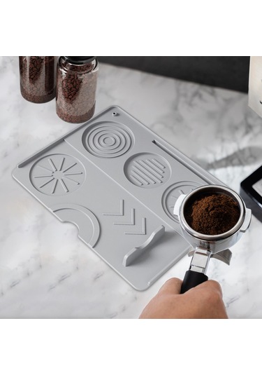 Homyl Espresso Tamper Mat Silikon Dayanıklılık Kahve Gri