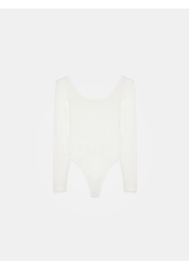 Dilvin 32776 Oval Yaka Bodysuit-ekru