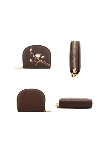 Trendooze Linjinxu Gri Nakış Yarı Daire Kapasiteli Kart Yuvası Kimlik Çoklu Tutucu Diğer