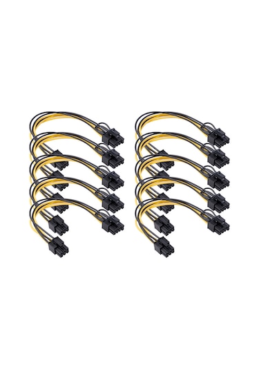 Maiyame 20cm Bakır Teli 5557 Slaytlı 6pin Dişi'den 8pin Dişi'ne Grafik Kart Güç Adaptörü Kablosu