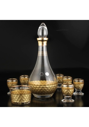 752-309 Zemzem Takımı Hd Petek Varak Altın Dekor 8 Parça 6 Kişilik Altın