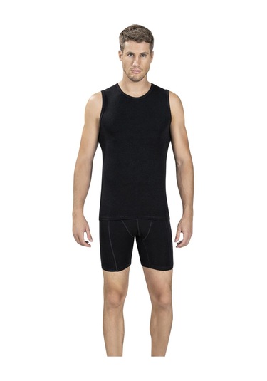 Jiber Erkek Sıfır Yaka Sıfır Kol Pamuklu Fanila Atlet 114 - 9 Adet 001