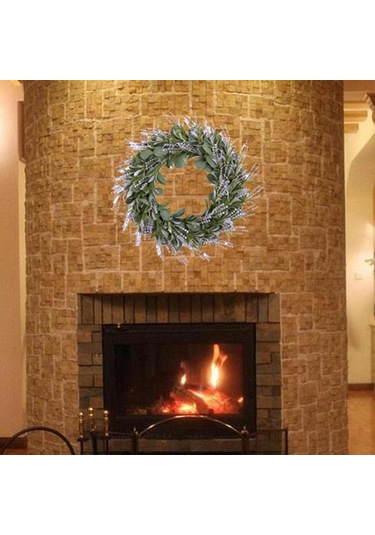 Suntek 22 İnç Lavanta Çelenk Yeşil Yapraklar Garland Mor