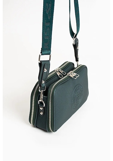 Just Polo Kadın Günlük Kullanıma Uygun Lakoste Ayarlanabilir Askılı Lüks Omuz Çantası Shoulder Bag Koyu Yeşil