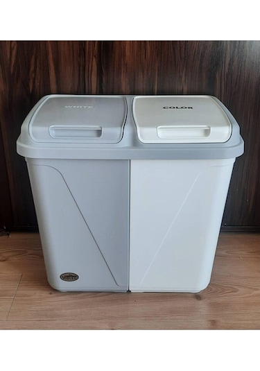 Bayev Iki Bölmeli Galoş Bone Kutusu Çöp Atık Ayrıştırma Sepeti 30 30 60 Lt Çok Renkli