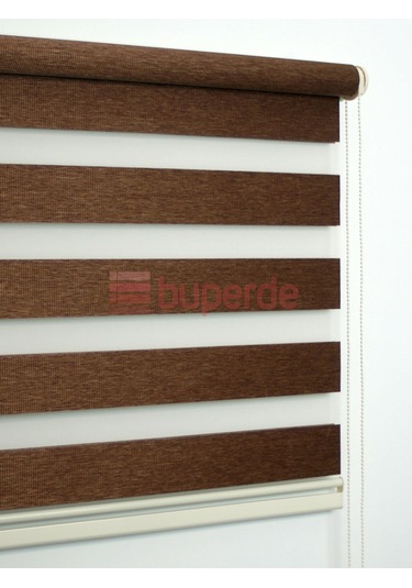 Buperde Kahverengi Bambu Zebra Stor Perde