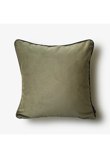 "olive" Dokulu Düz Kırlent Kılıfı - 45x45 Yeşil