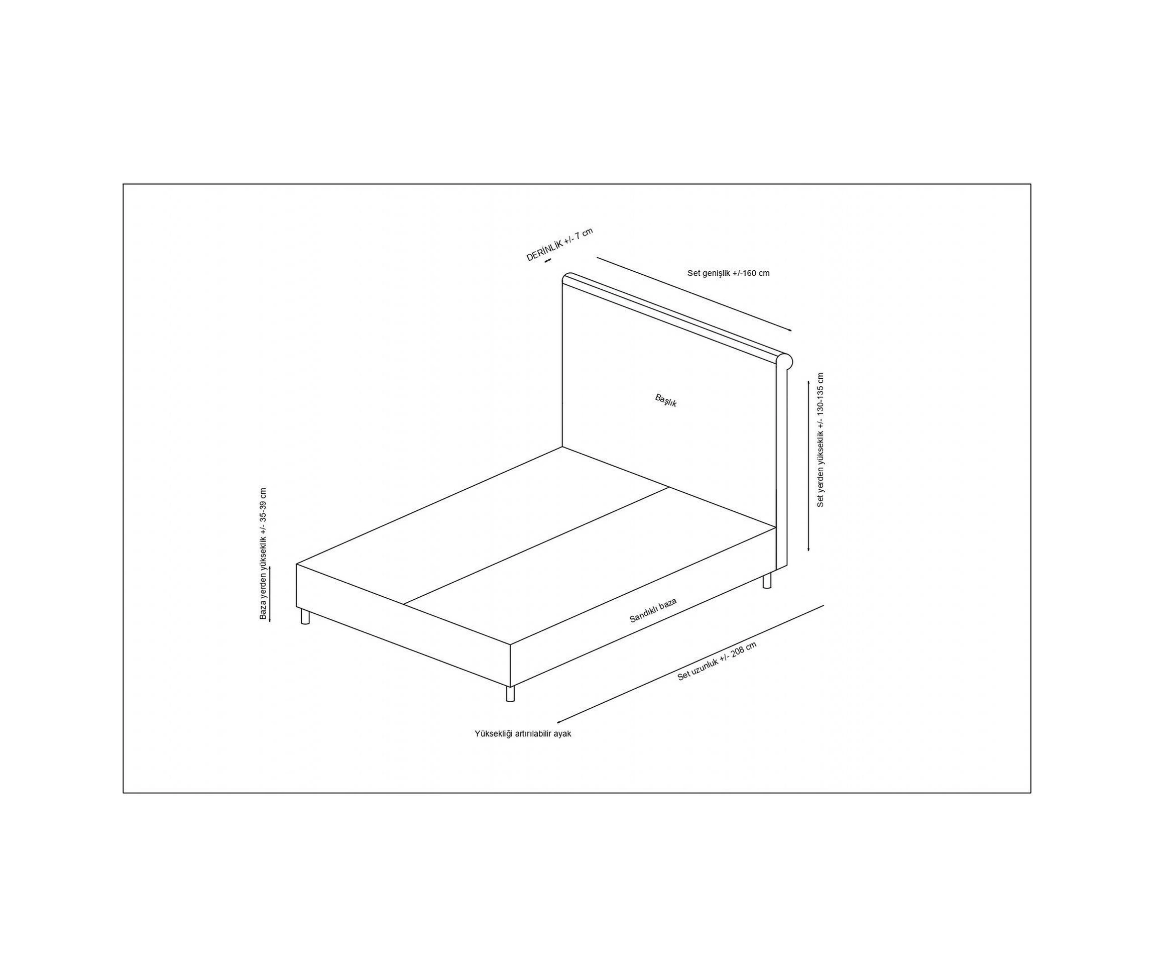 Sonata Baza+başlık Antrasit 160x200 160 x 200 CM