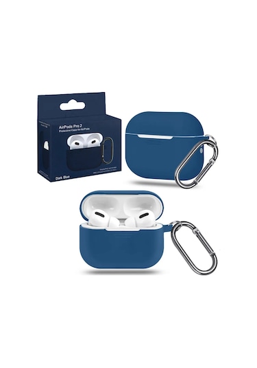 Proaks Airpods Uyumlu Pro 2 İçin Karbinli Silikon Kılıf 163972308 Mavi